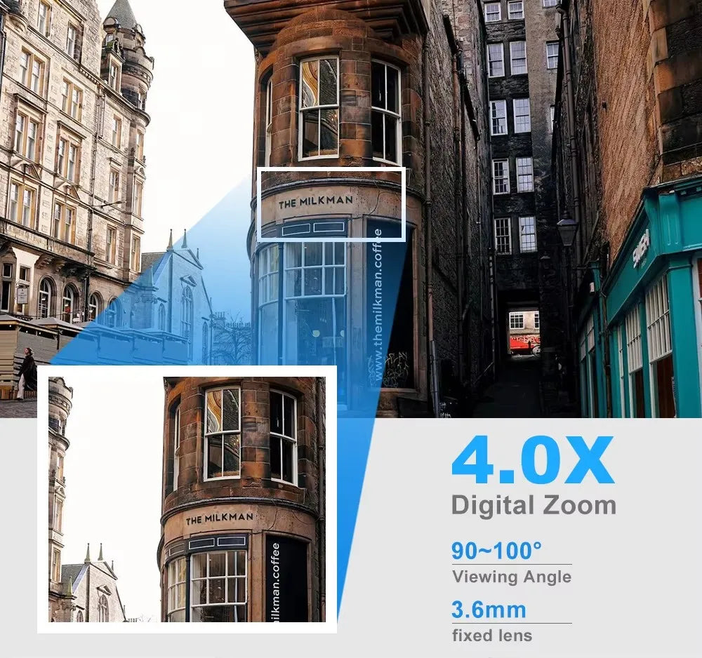 4X digital zoom security camera for detailed monitoring