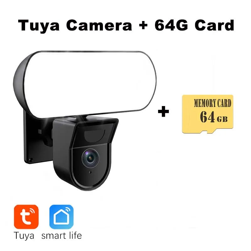 HoweYi HY-WL10 Smart Floodlight Camera and Garden Wall Lamp Tuya+64GB