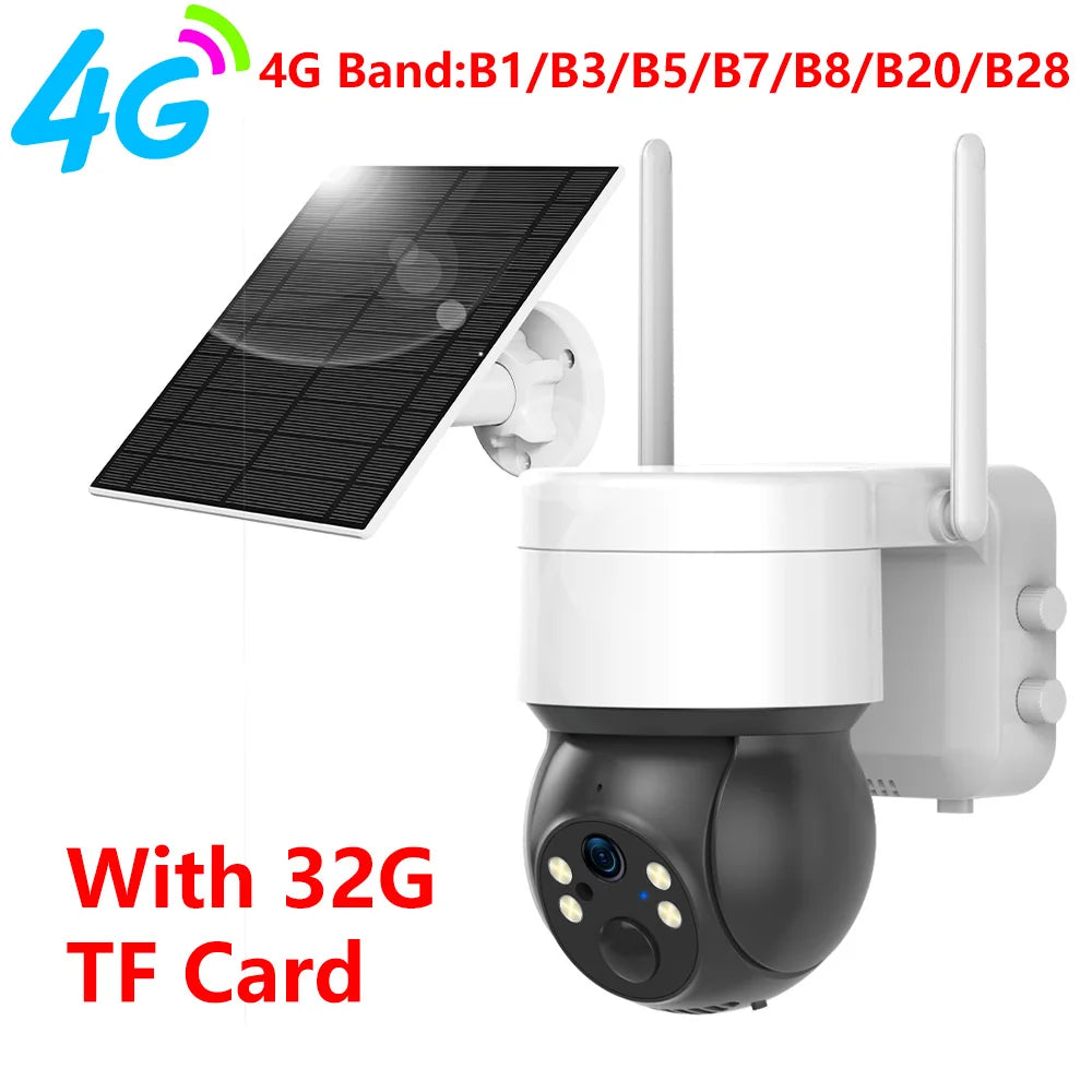 HY-SO300-TU 3MP Tuya Solar PTZ Camera 4G/WiFi