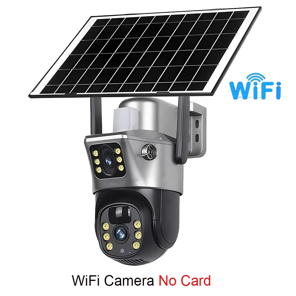 HY-SO800-DL 4K 8MP Dual Lens Solar-Powered 4G/WiFi Camera