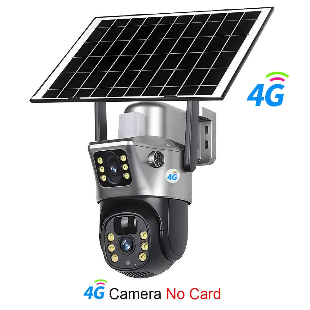 HY-SO800-DL 4K 8MP Dual Lens Solar-Powered 4G/WiFi Camera