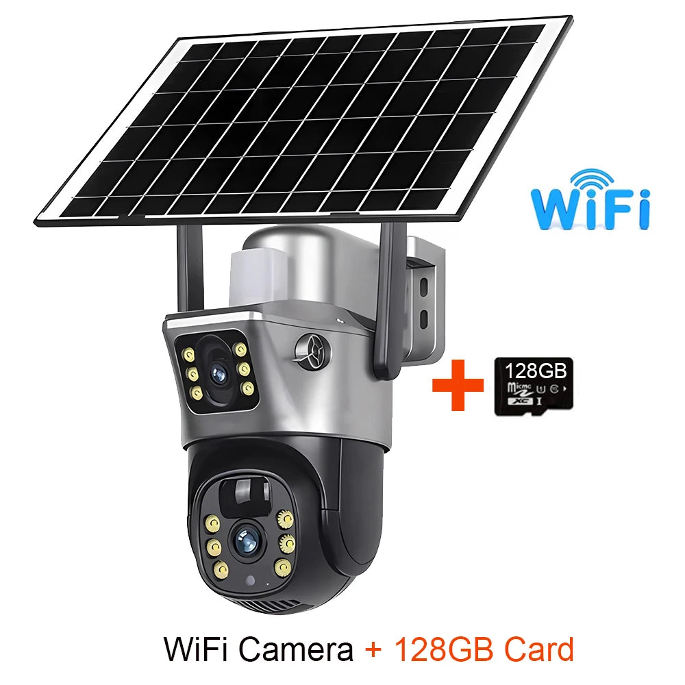 HY-SO800-DL 4K 8MP Dual Lens Solar-Powered 4G/WiFi Camera