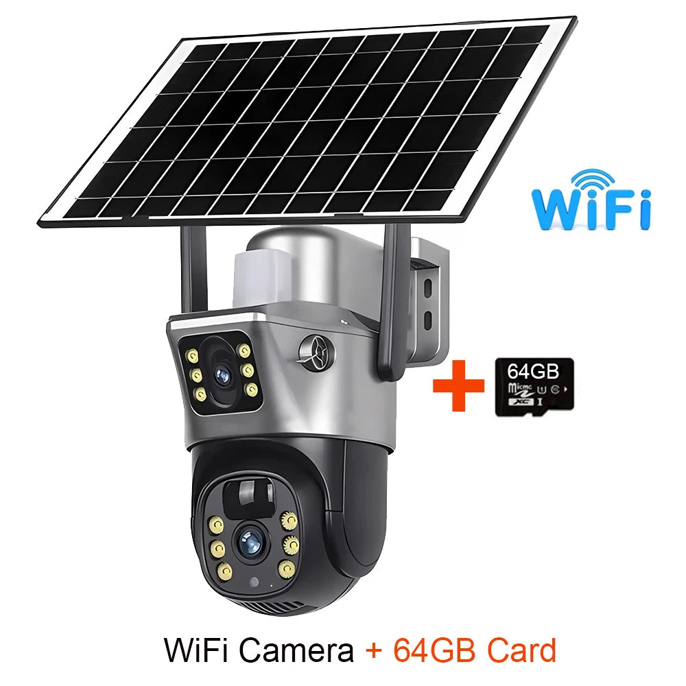 HY-SO800-DL 4K 8MP Dual Lens Solar-Powered 4G/WiFi Camera
