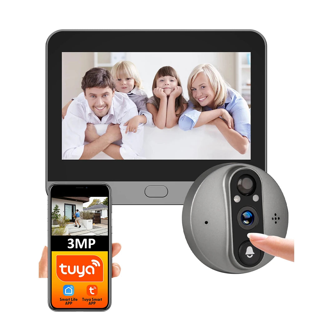 HoweYi HY-DB300-B battery powered 3MP door peephole camera