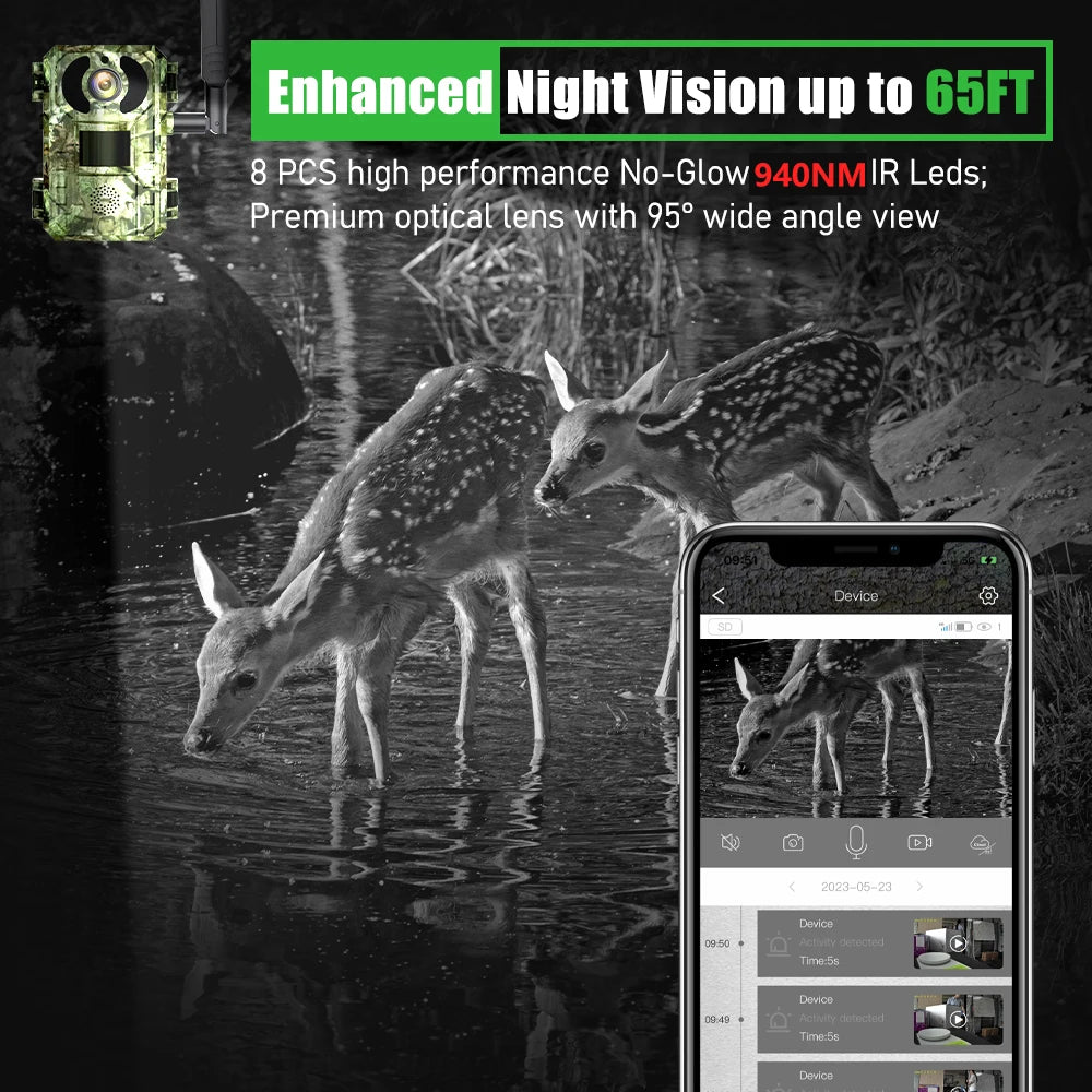 HoweYi HY-RV300 camera no glow night vision wildlife capture effect